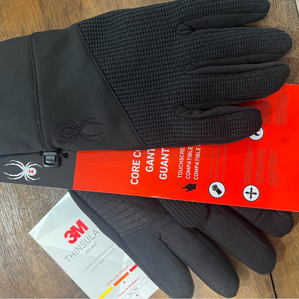 Spyder Black Insulated Gloves